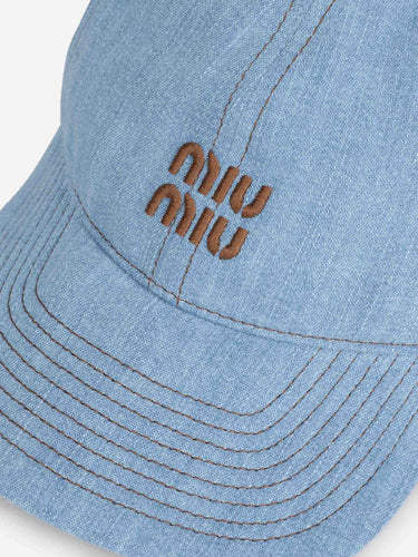 Miu Miu Mujer Barcelona Gorra Denim Logo color Azul Denim sku 845-000050 01 - Foto 3