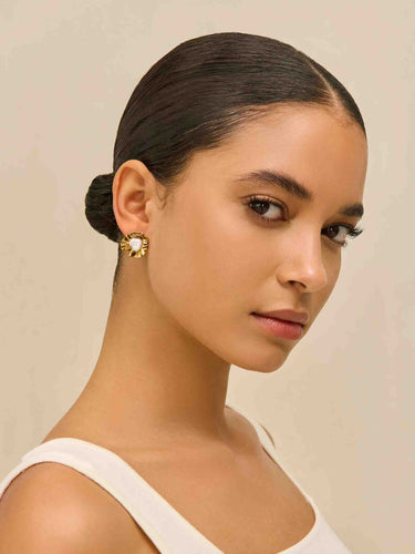 Cult Gaia Mujer Barcelona Pendientes Iris Perla Mini color Dorado sku 850-002101 01 - Foto 3
