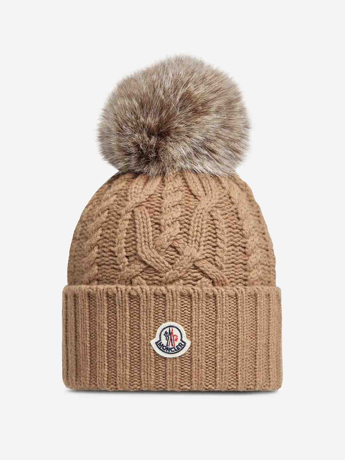Moncler Mujer Barcelona Gorro de cachemira con pompón color Camel sku 899-002000 01 - Foto 1