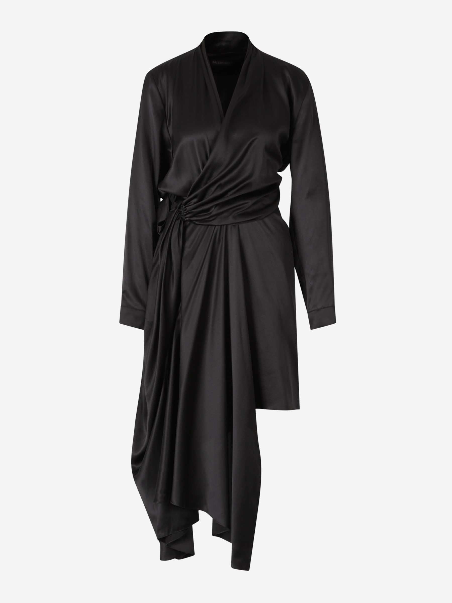 Balenciaga Vestido Maxi Seda color Negro sku 721-000342 01 - Foto 1