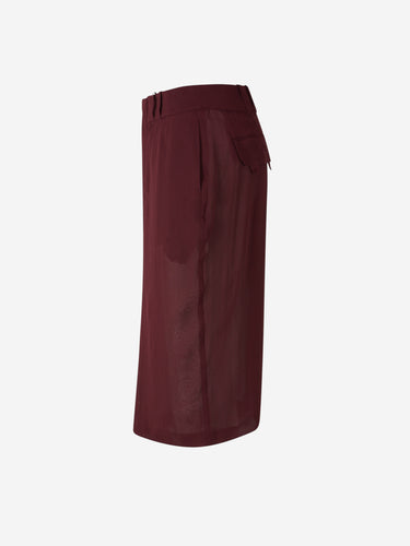 Saint Laurent Mujer Barcelona Falda Midi Seda color Burdeos sku 750-001534 01 - Foto 2