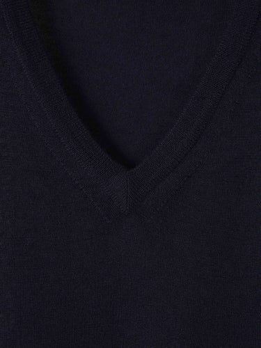 Santa Eulalia Hombre Barcelona Jersey Pico Cashmere color Azul Denim Oscuro sku 542-002425 04 - Foto 3