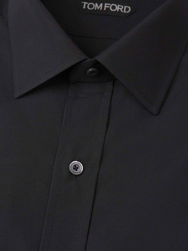 Tom Ford Hombre Barcelona Camisa Lisa Algodón color Negro sku 401-003096 02 - Foto 2
