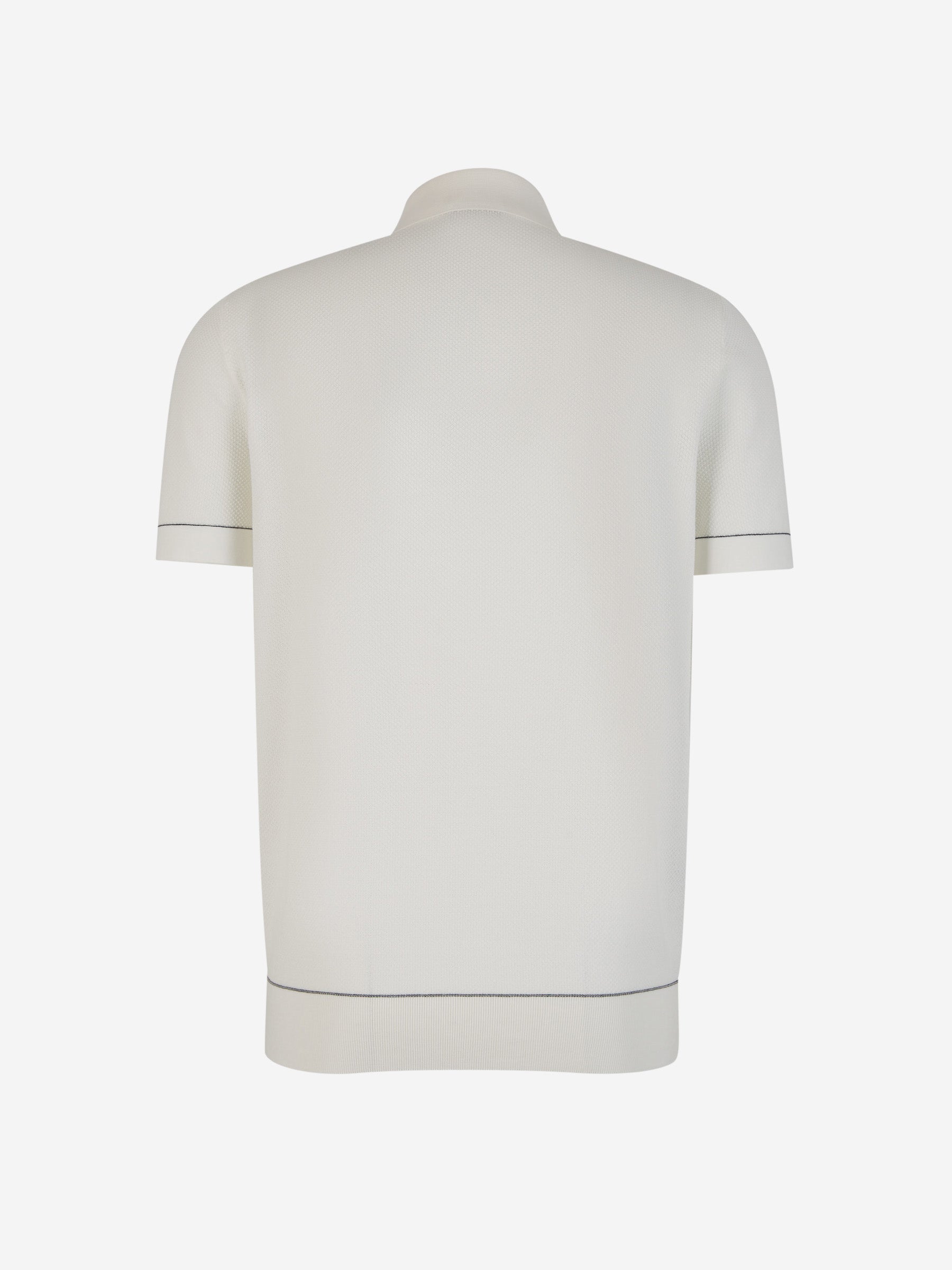 Brioni Polo Piqué Sea Island color Blanco sku 552-001516 02 - Foto 2