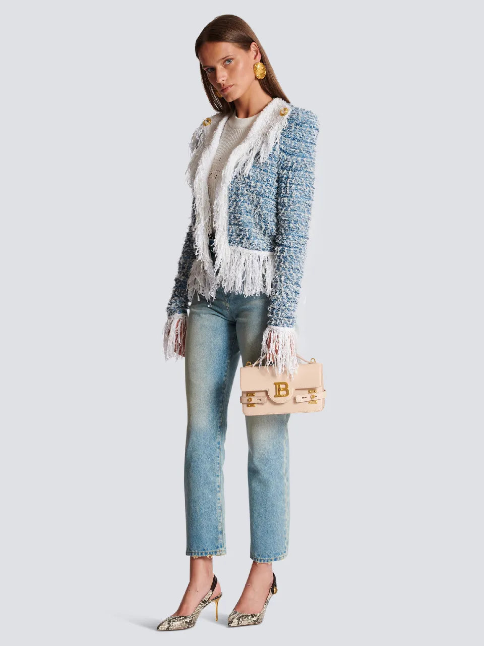 ♡*様 L'AUBE BLANC　　Fringe tweed Jacket Fringe tweed Jacket – L'AUBE BLANC