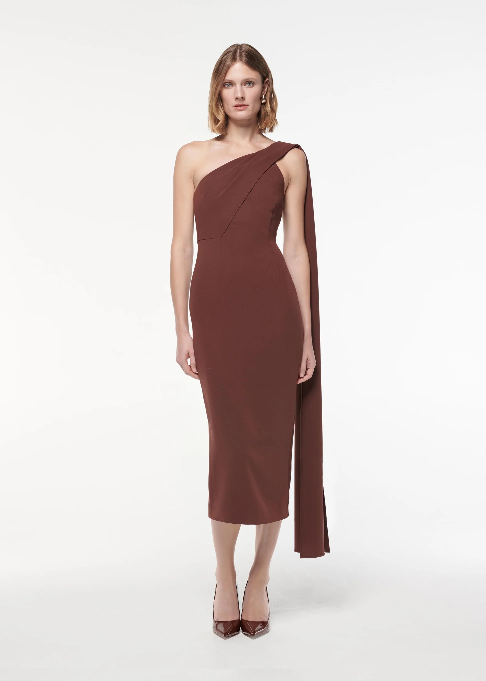 Roland Mouret Mujer Barcelona Vestido Midi Asimétrico color Marrón sku 721-000271 01 - Foto 2