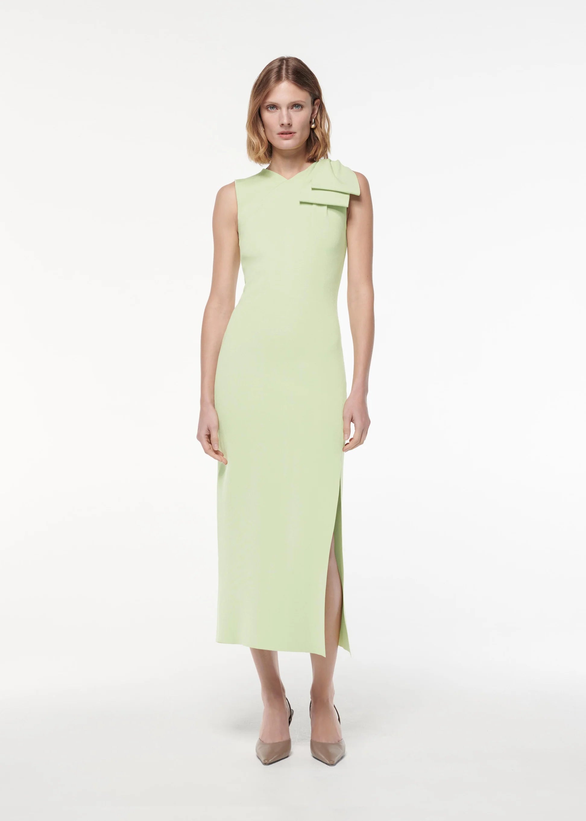 Roland Mouret Mujer Barcelona Vestido Midi Lazo color Verde Lima sku 721-000272 01 - Foto 2