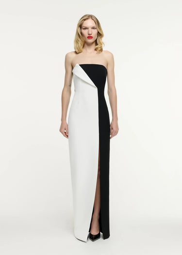 Roland Mouret Mujer Barcelona Vestido Maxi Crepé color Blanco Y Negro sku 721-000358 01 - Foto 2