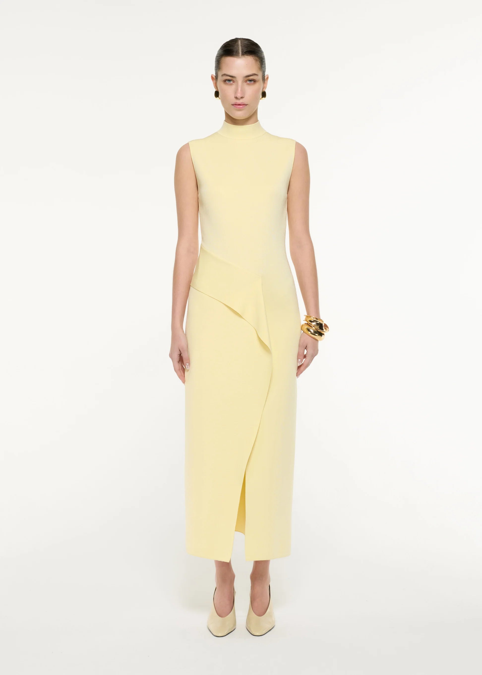 Roland Mouret Mujer Barcelona Vestido Midi Cruzado color Amarillo Claro sku 721-000498 01 - Foto 2