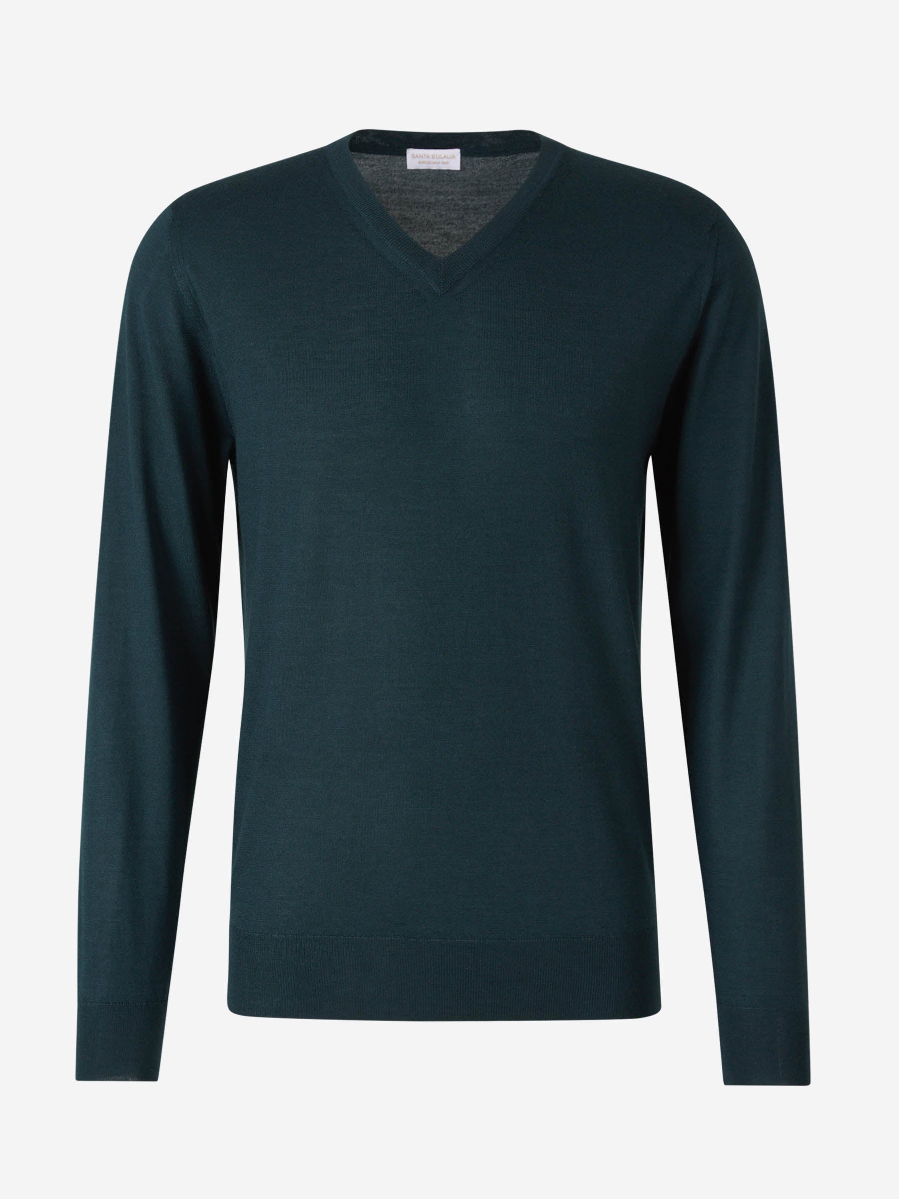 Santa Eulalia Hombre Barcelona Jersey Pico Cashmere color Verde Oscuro sku 542-002425 03 - Foto 1