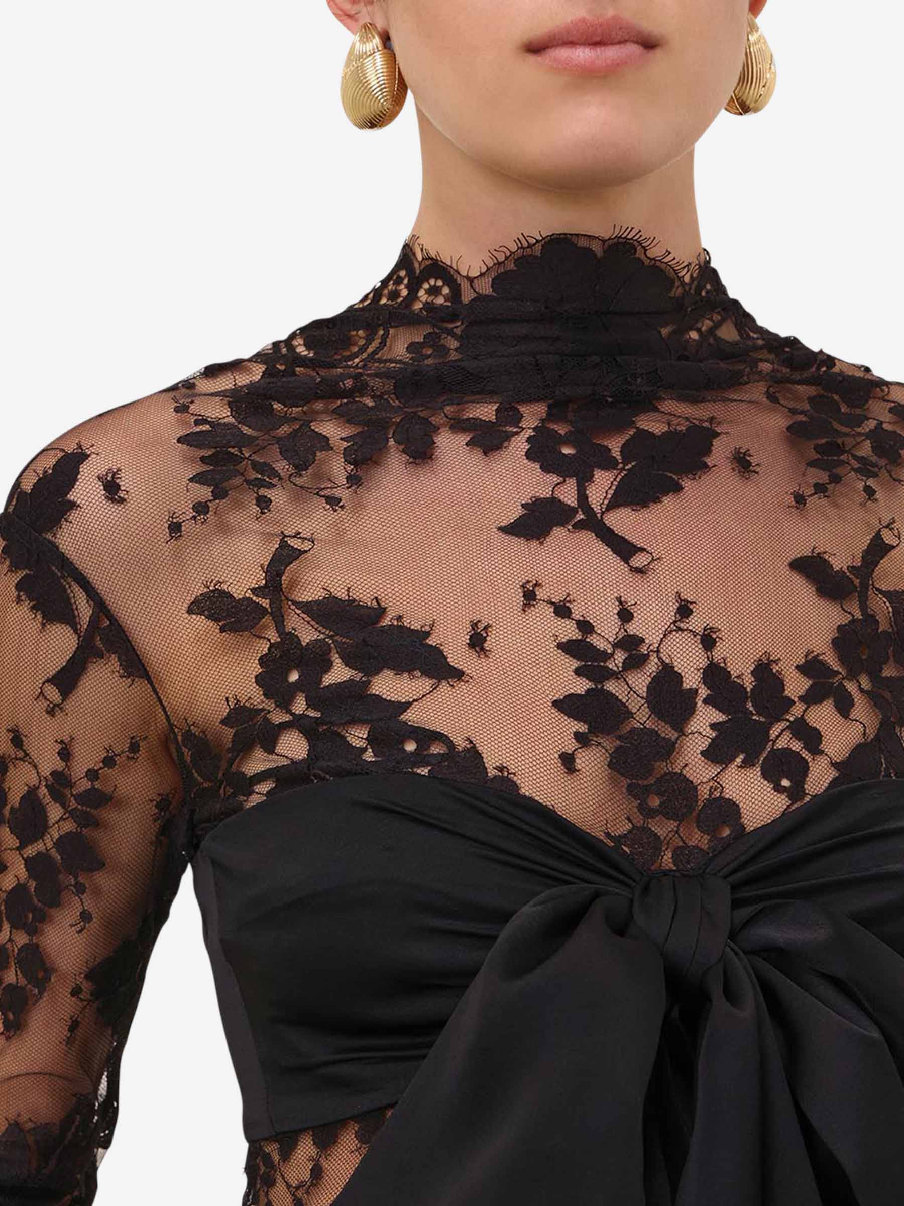 Zimmermann Mujer Barcelona Blusa Encaje Lazo color Negro sku 701-002149 00 - Foto 2