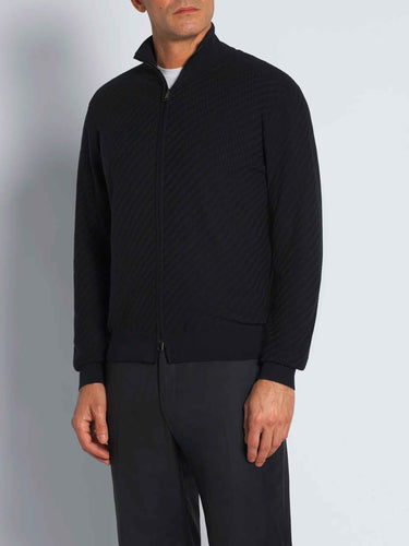 Cardigan intrecciato con cerniera