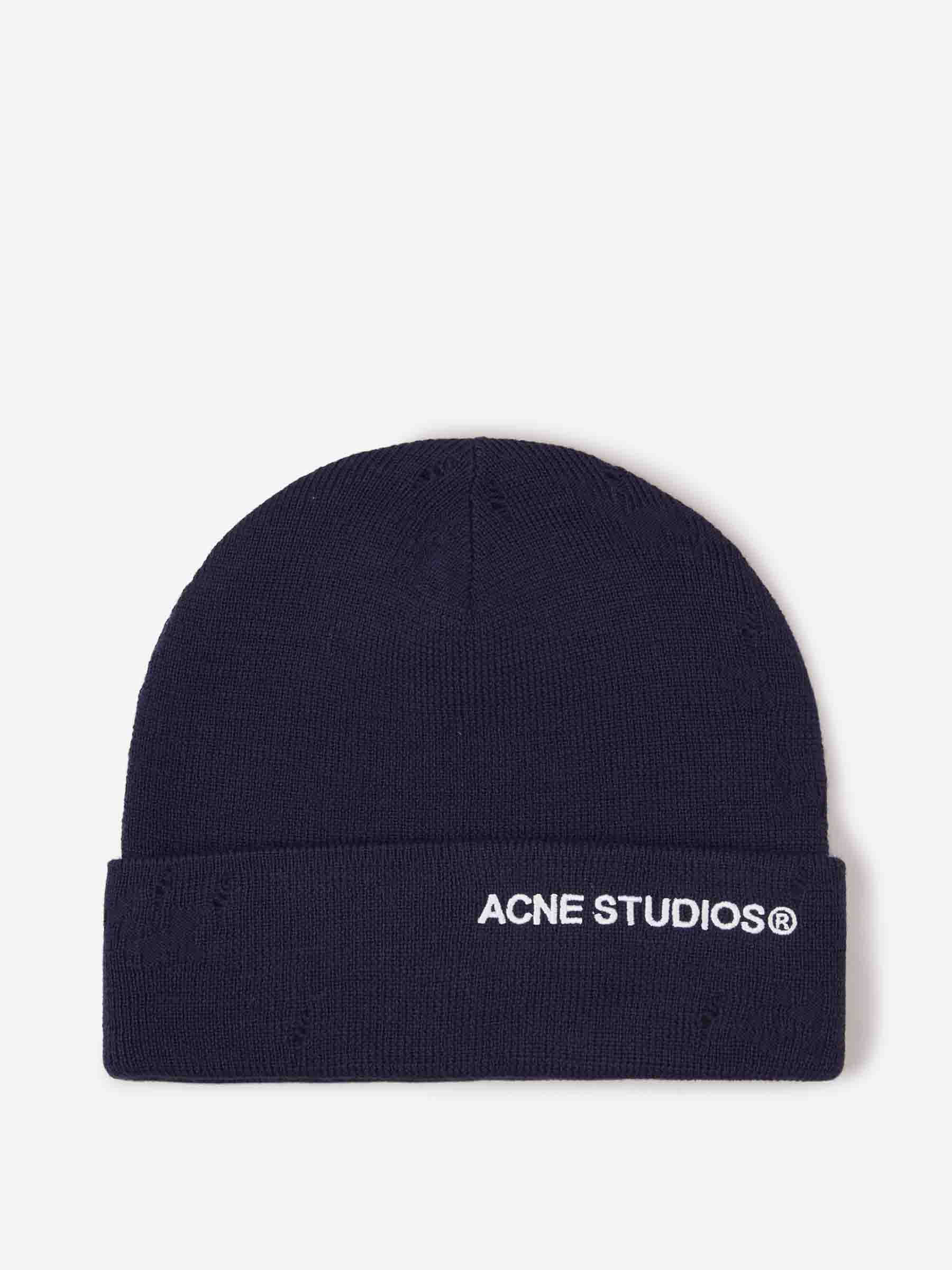 Acne Studios Hombre Barcelona Gorro Logo Desgastado color Azul Marino sku 695-001534 01 - Foto 1