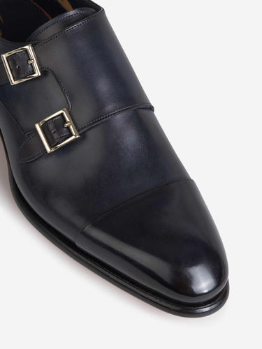 Santoni Hombre Barcelona Zapatos Doble Hebilla color Negro sku 611-003823 01 - Foto 4