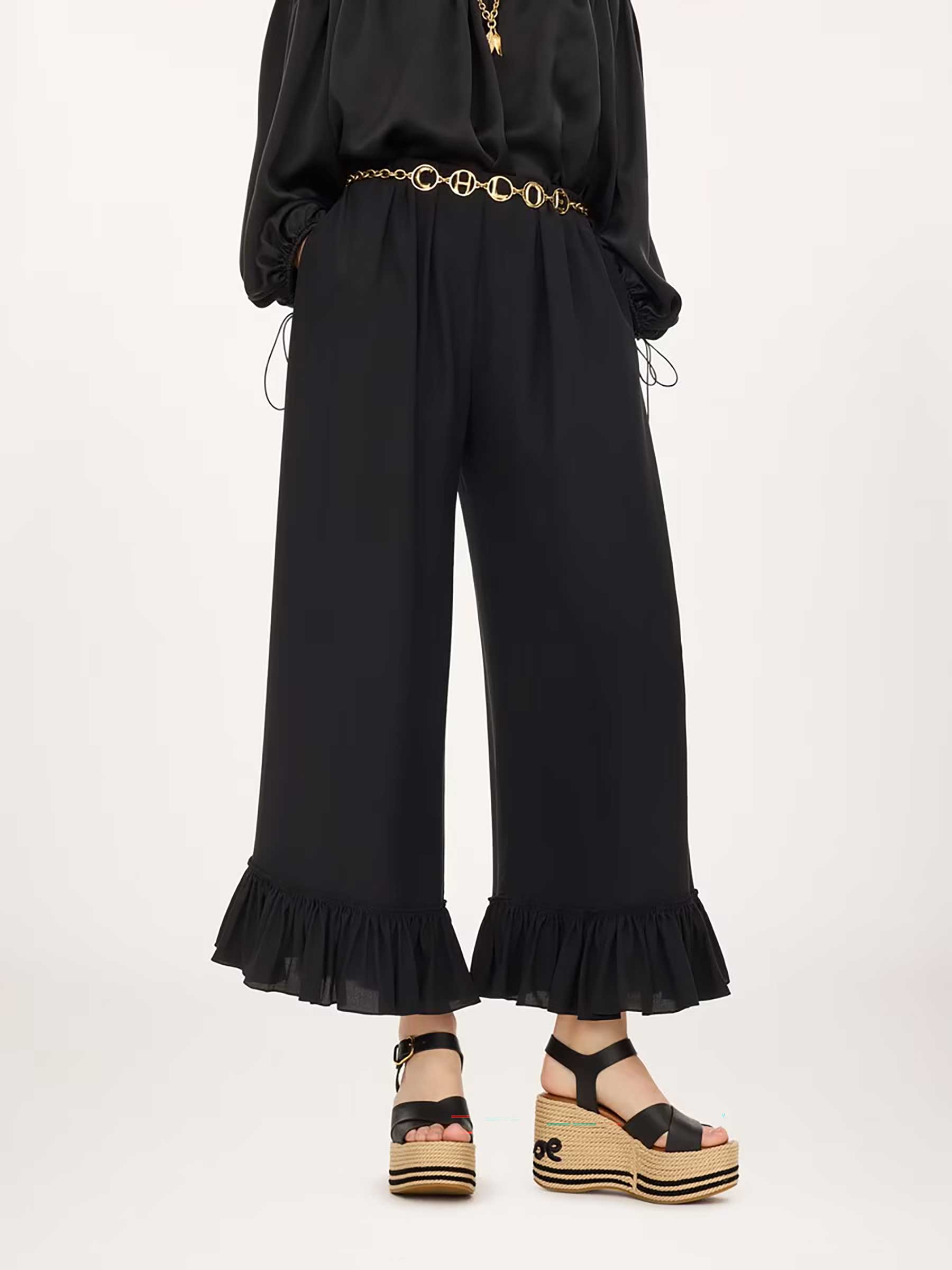 Pantalon court en soie