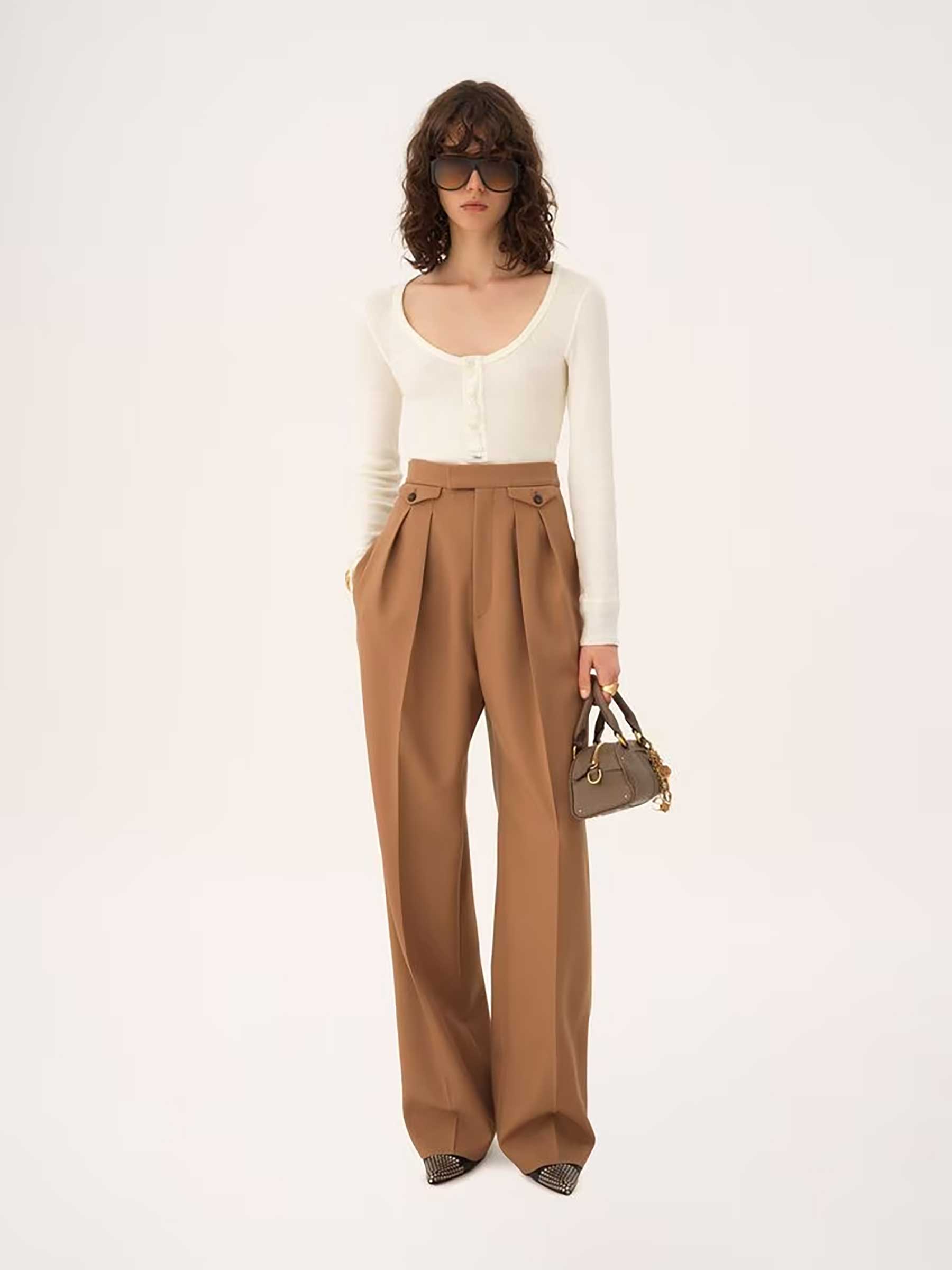 Pantaloni Ampi Pieghe