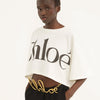 Chloé Mujer Barcelona Camiseta Cropped Algodón color Blanco y Negro sku 782-001583 01 - Foto 1