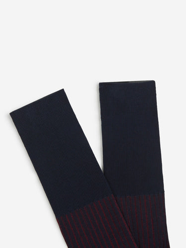 Bresciani Hombre Barcelona Calcetines Canalé Dos Tonos color Burdeos sku 642-000224 02 - Foto 2