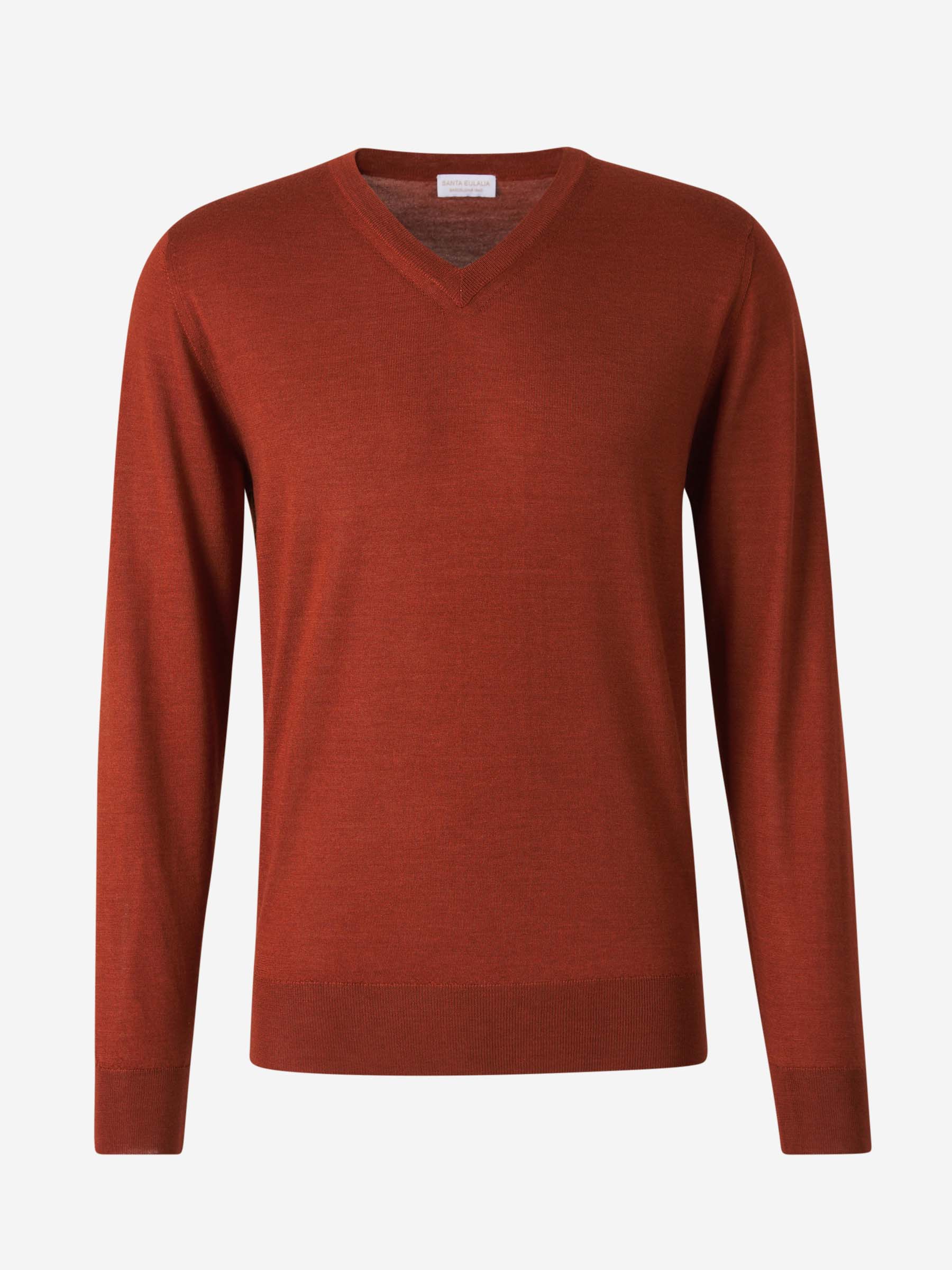 Santa Eulalia Hombre Barcelona Jersey Pico Cashmere color Terracota sku 542-002425 05 - Foto 1