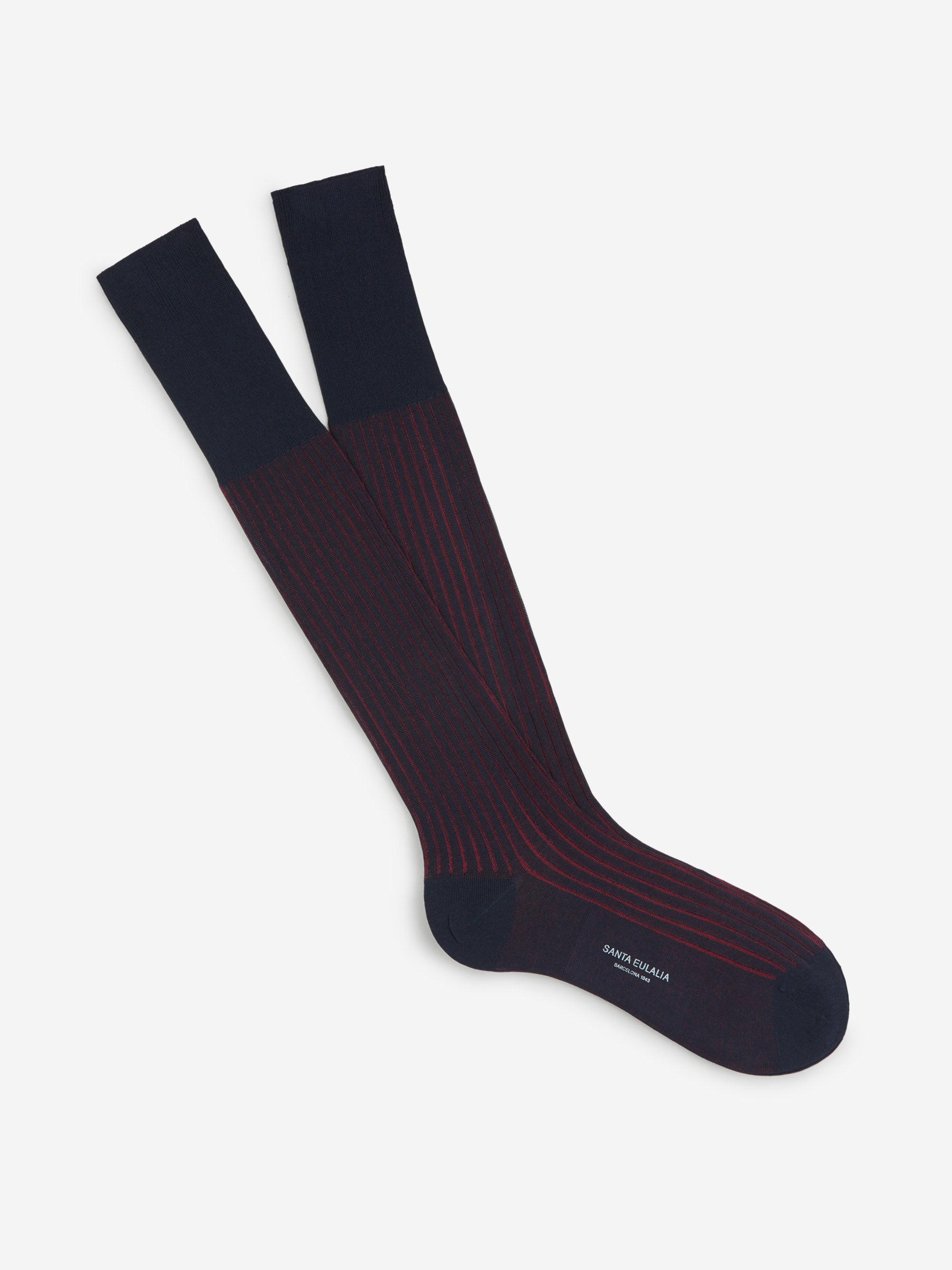 Bresciani Hombre Barcelona Calcetines Canalé Dos Tonos color Burdeos sku 642-000224 02 - Foto 1