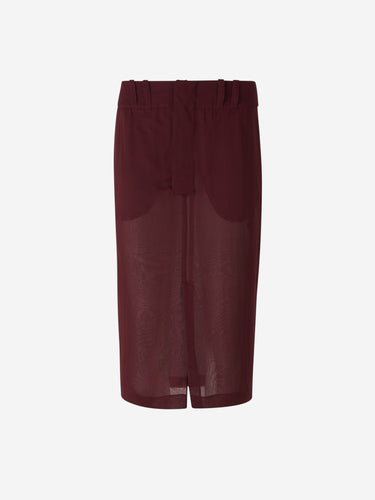 Saint Laurent Mujer Barcelona Falda Midi Seda color Burdeos sku 750-001534 01 - Foto 1