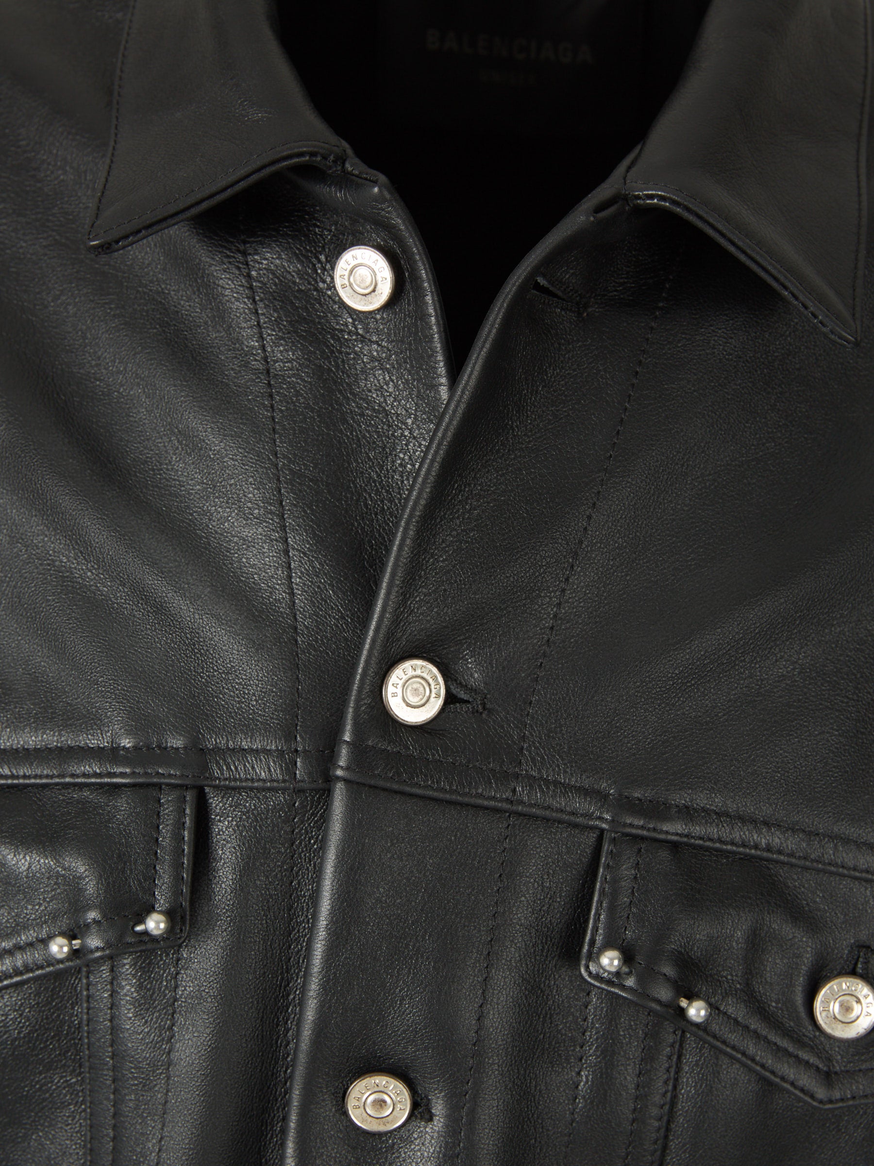 Balenciaga – Oversize Leather Jacket Hombre 512-002260 01