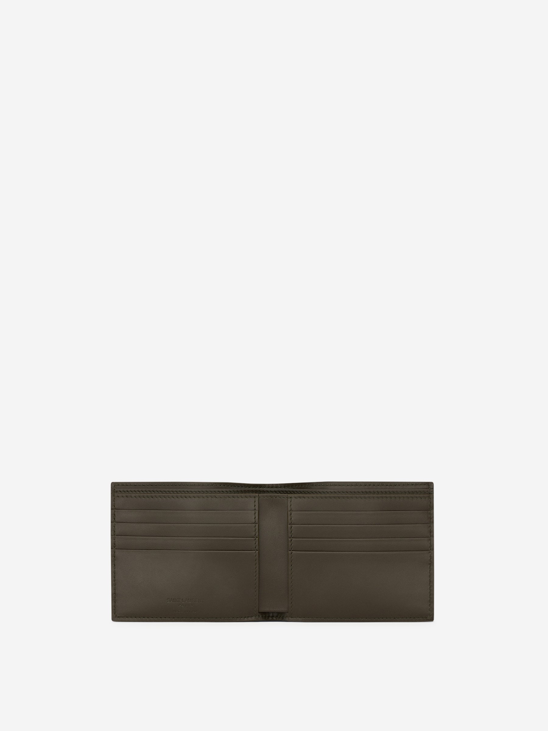 Saint Laurent Hombre Barcelona Cartera Logo Piel color Verde Militar sku 691-001360 01 - Foto 2