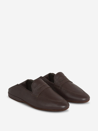 Santa Eulalia Hombre Barcelona Zapatos Piel Granulada color Marrón Oscuro sku 612-000071 01 - Foto 4