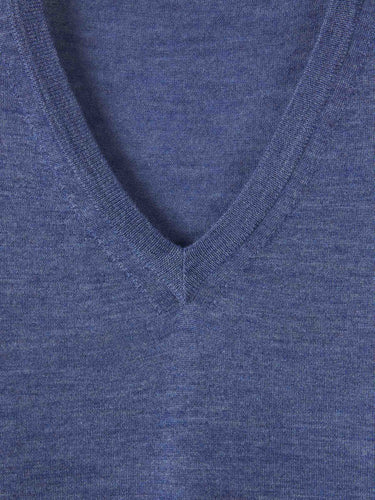 Santa Eulalia Hombre Barcelona Jersey Pico Cashmere color Azul Denim Claro sku 542-002425 02 - Foto 3