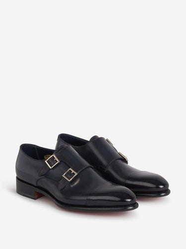 Santoni Hombre Barcelona Zapatos Doble Hebilla color Negro sku 611-003823 01 - Foto 2
