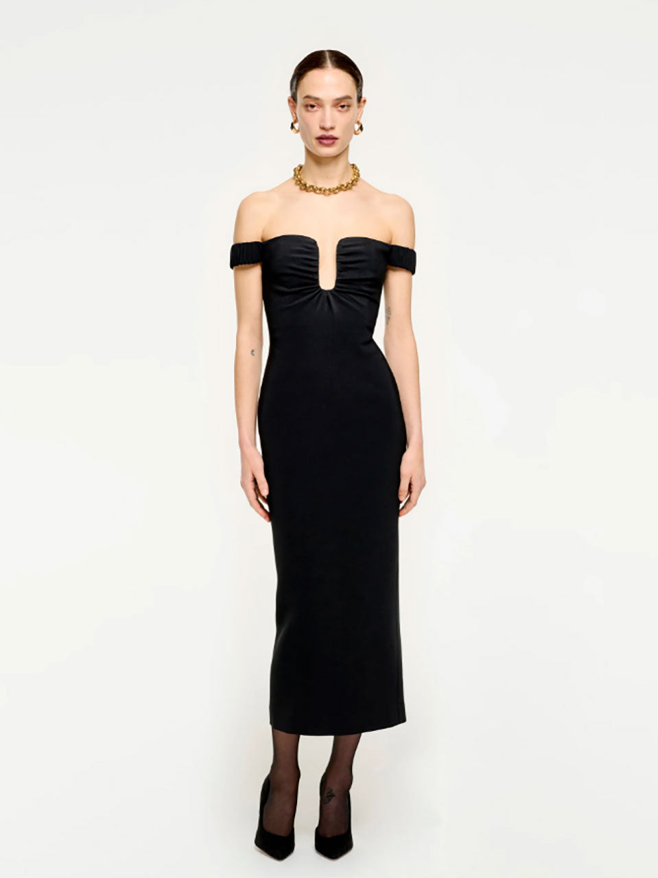 Roland Mouret Mujer Barcelona Vestido Midi Cady color Negro sku 721-000191 01 - Foto 1