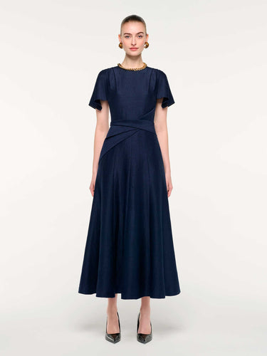Robe midi drapée