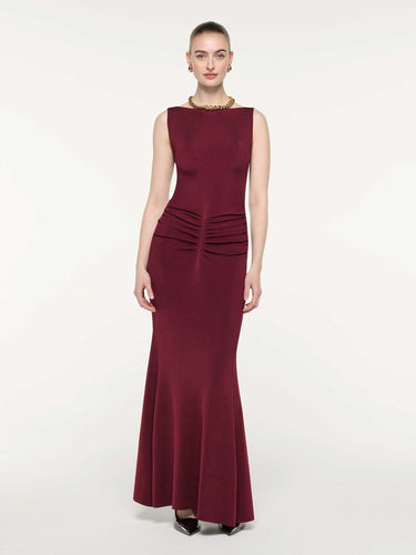 Robe en maille froncée