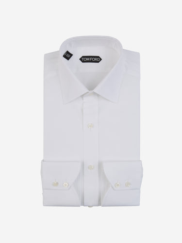 Tom Ford Hombre Barcelona Camisa Lisa Algodón color Blanco sku 401-003096 01 - Foto 1