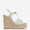 Saint Laurent Mujer Barcelona Cuñas Rafia Piel color Blanco sku 800-005230 01 - Foto 1