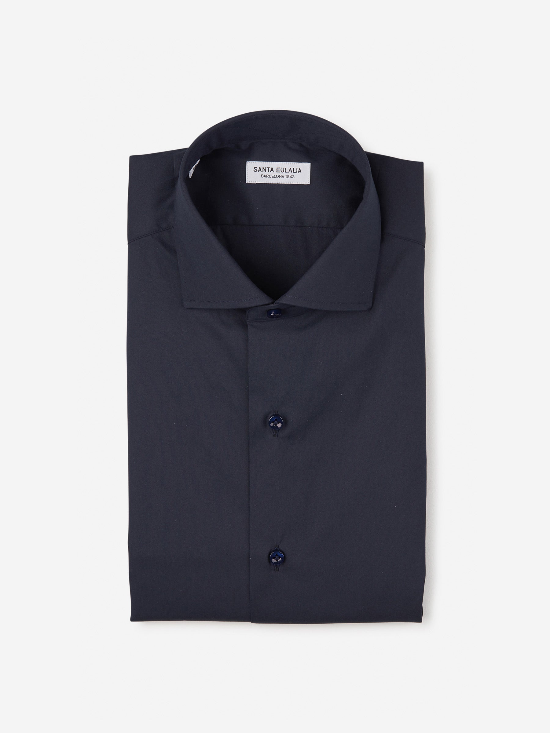 Santa Eulalia Hombre Barcelona Camisa Lisa Algodón color Azul Noche sku 401-002670 02 - Foto 1