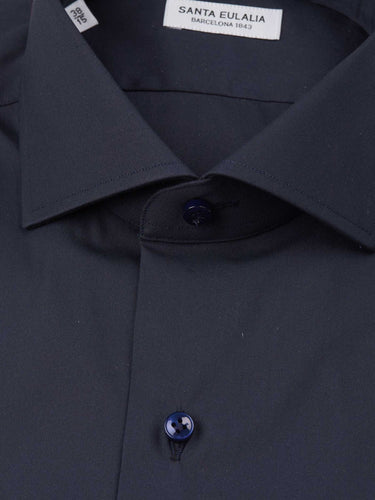 Santa Eulalia Hombre Barcelona Camisa Lisa Algodón color Azul Noche sku 401-002670 02 - Foto 2