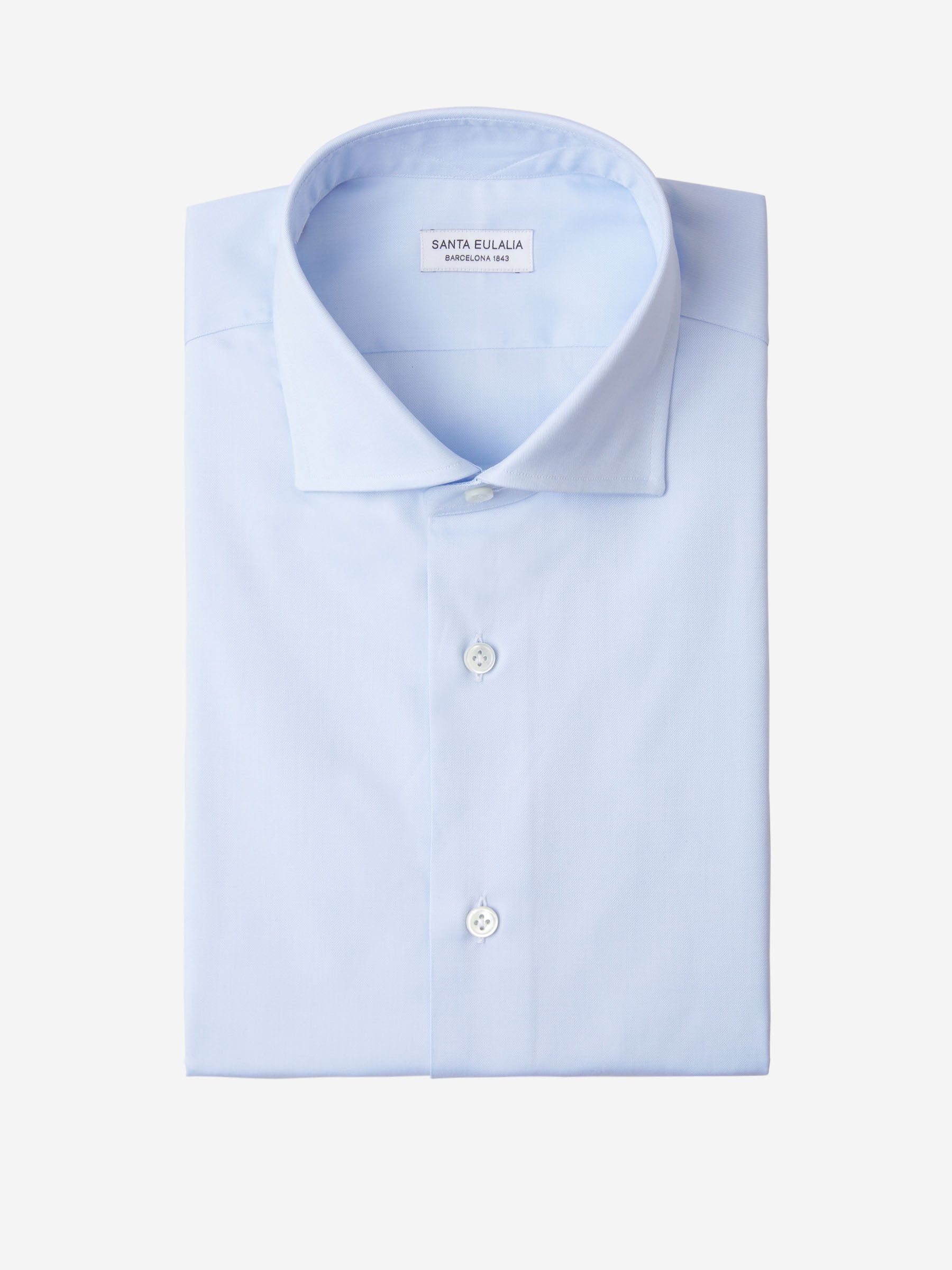 Santa Eulalia Hombre Barcelona Camisa Sarga Algodón color Azul Celeste sku 401-003044 01 - Foto 1