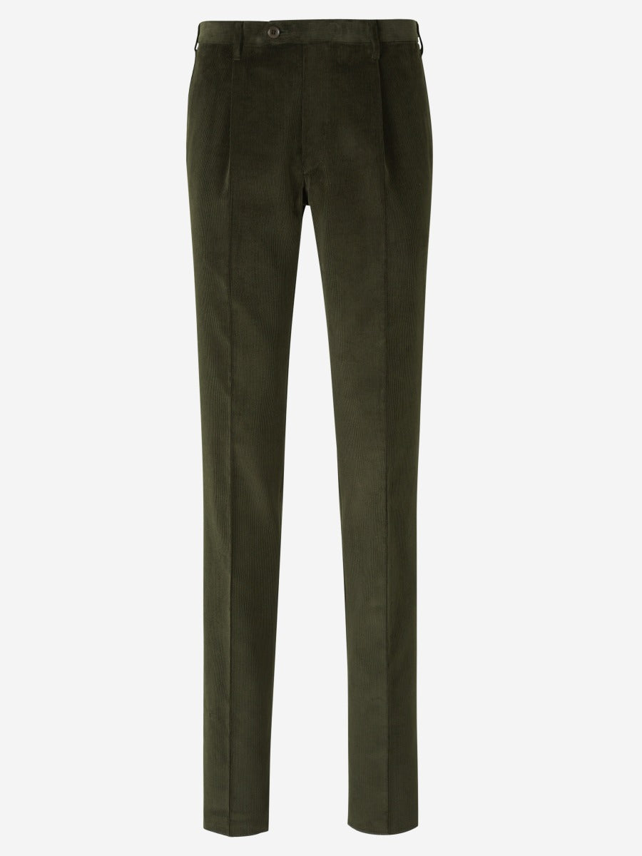 Santa Eulalia Hombre Barcelona Pantalones Pinzas Pana color Verde Oscuro sku 521-002557 02 - Foto 1