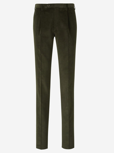 Santa Eulalia Hombre Barcelona Pantalones Pinzas Pana color Verde Oscuro sku 521-002557 02 - Foto 1