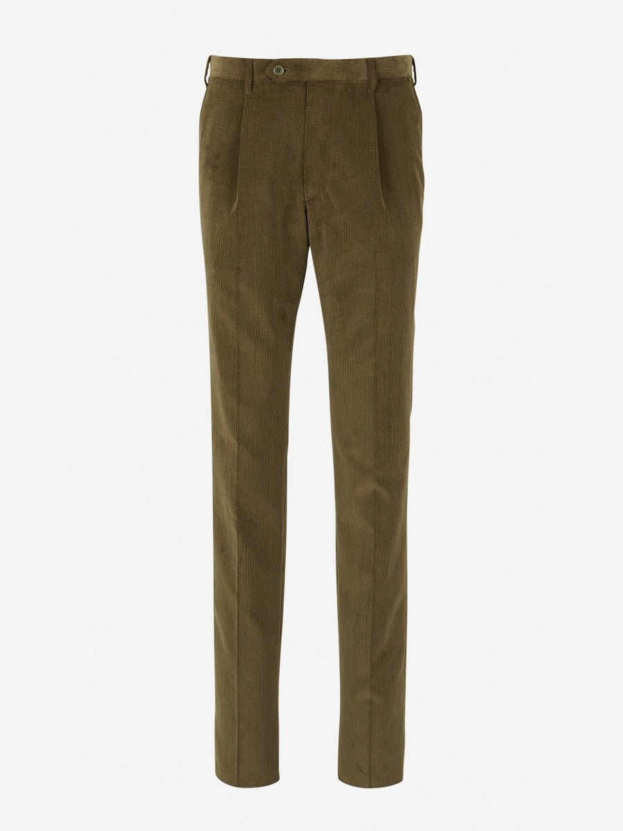 Santa Eulalia Hombre Barcelona Pantalones Pinzas Pana color Verde Militar sku 521-002557 05 - Foto 1