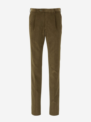 Santa Eulalia Hombre Barcelona Pantalones Pinzas Pana color Verde Militar sku 521-002557 05 - Foto 1