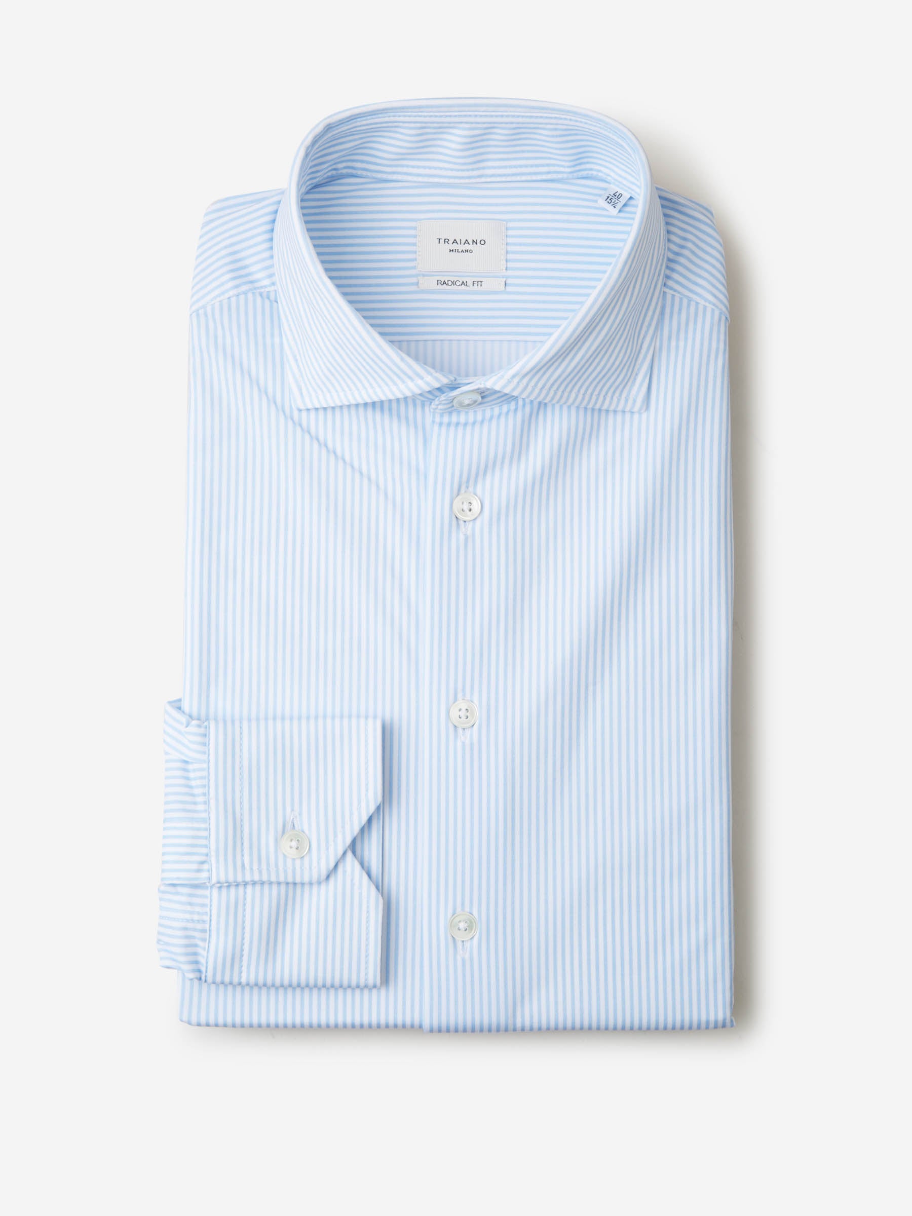 Traiano Milano Camisa Motivo Rayas color Azul Celeste sku 531-005932 01 - Foto 1