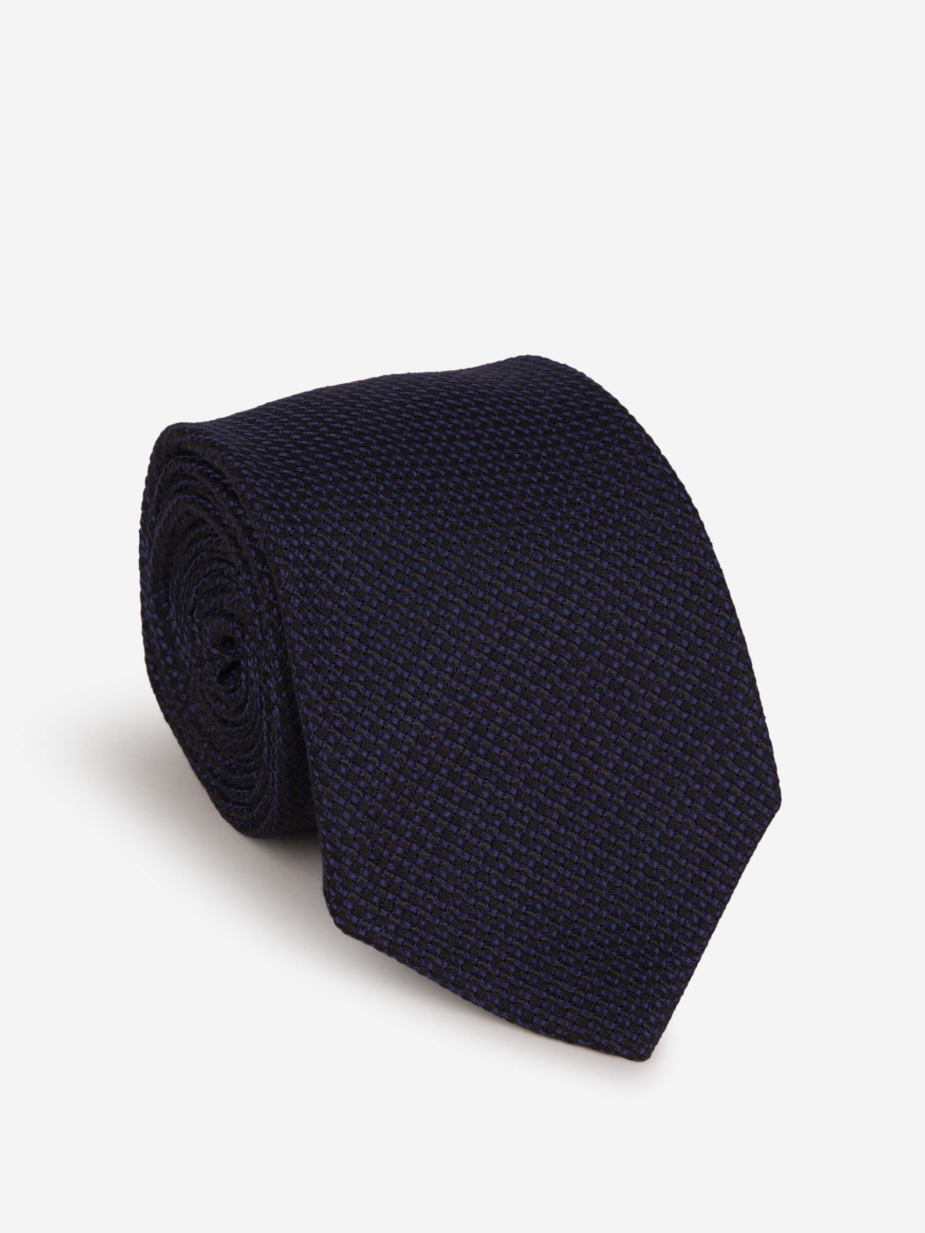 Kiton Hombre Barcelona Corbata Texturizada Lana Y Seda color Azul Noche sku 601-001136 02 - Foto 1