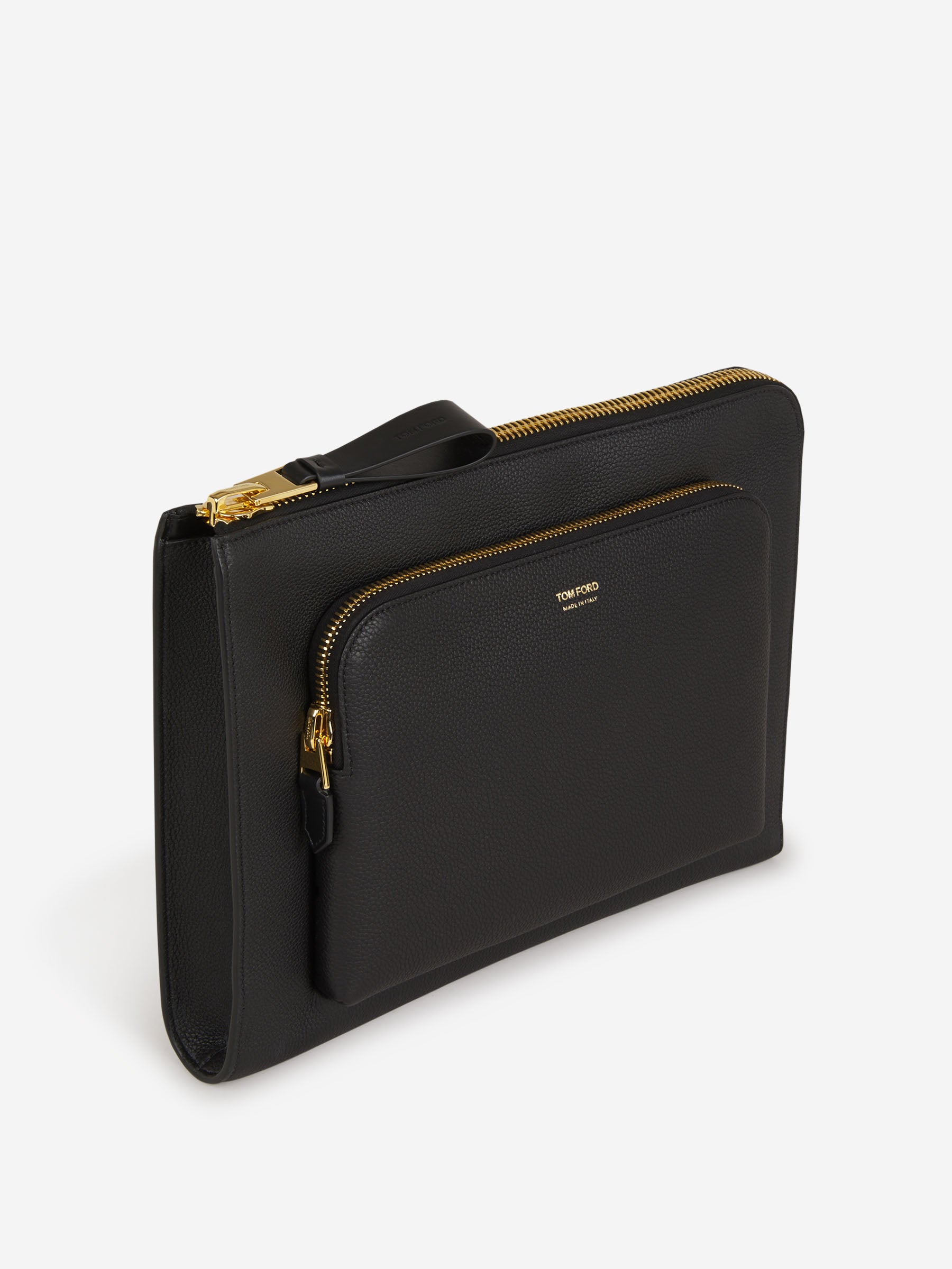 Tom Ford Men Zip Portfolio SOFT GRAIN LEATHER ZIP PORTFOLIO