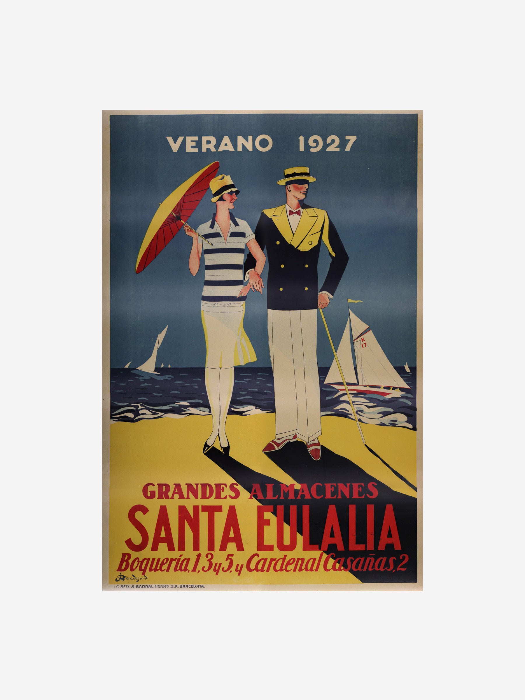 Santa Eulalia Hombre Barcelona Summer 1927 poster color Default Title sku 699-001712 01 - Foto 1