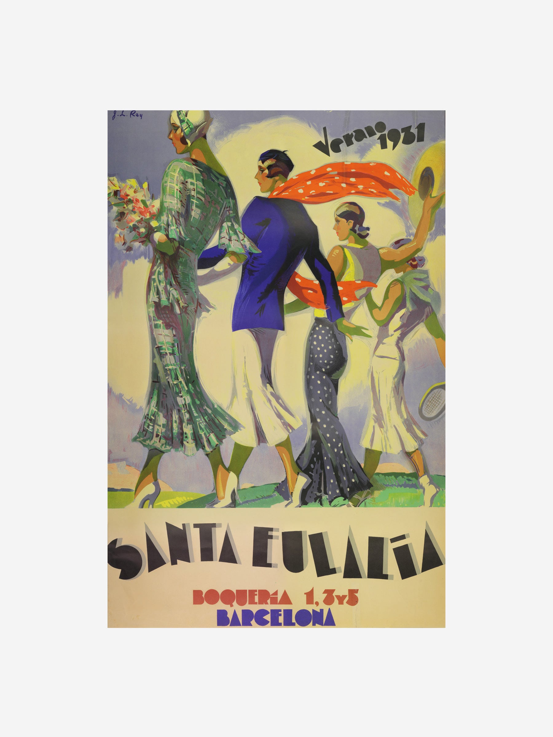 Santa Eulalia Hombre Barcelona Summer 1931 poster color Default Title sku 699-001713 01 - Foto 1