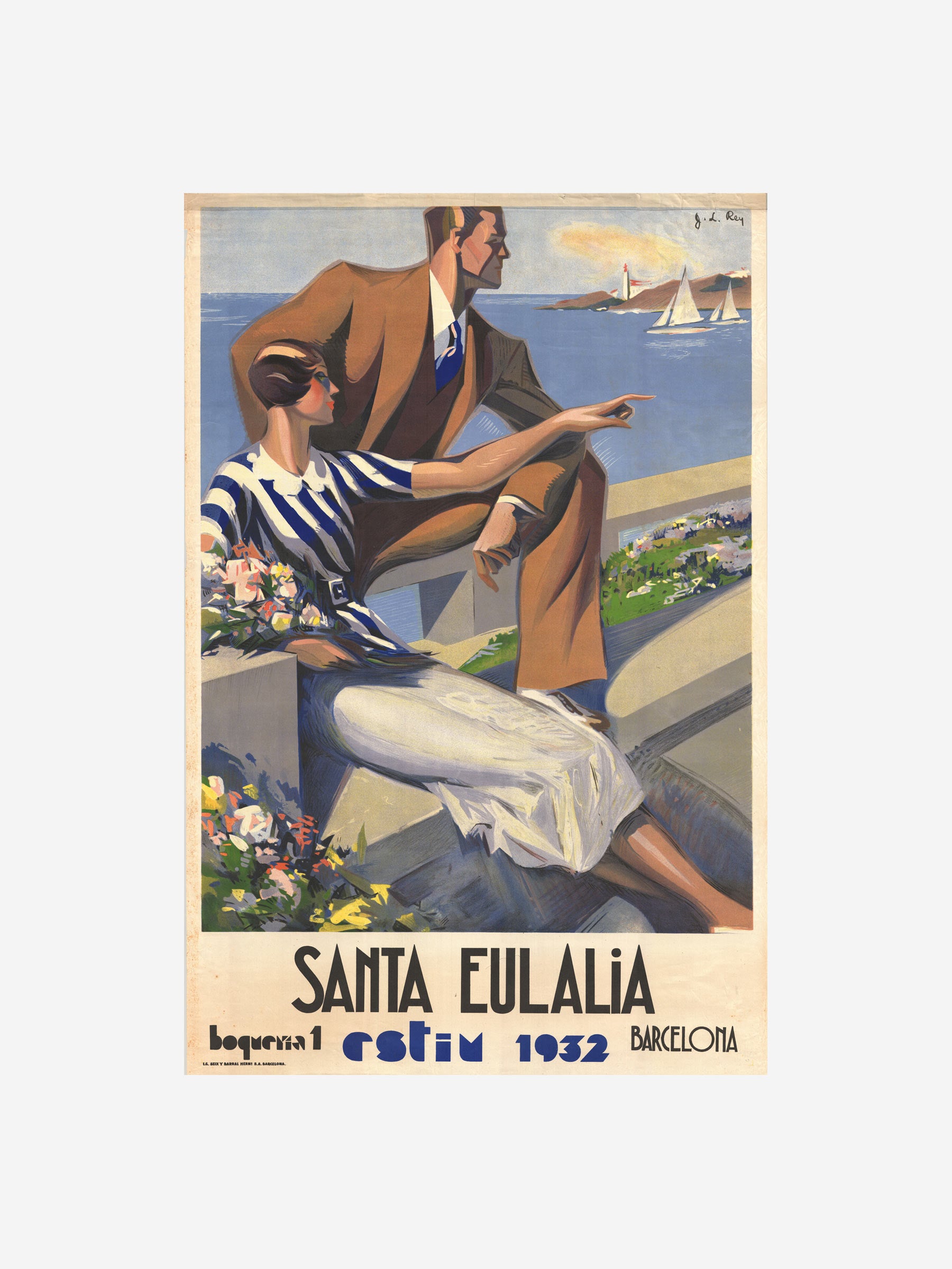Santa Eulalia Hombre Barcelona Summer 1932 poster color Default Title sku 699-001714 01 - Foto 1