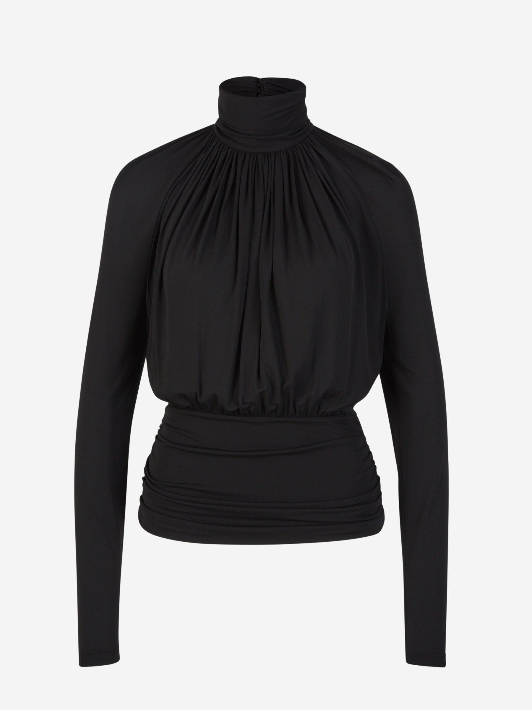 Saint Laurent Mujer Barcelona Blusa Fruncida Viscosa color Negro sku 701-001947 01 - Foto 1