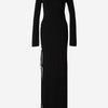 Saint Laurent Vestido Maxi Lana color Negro sku 732-001240 01 - Foto 1